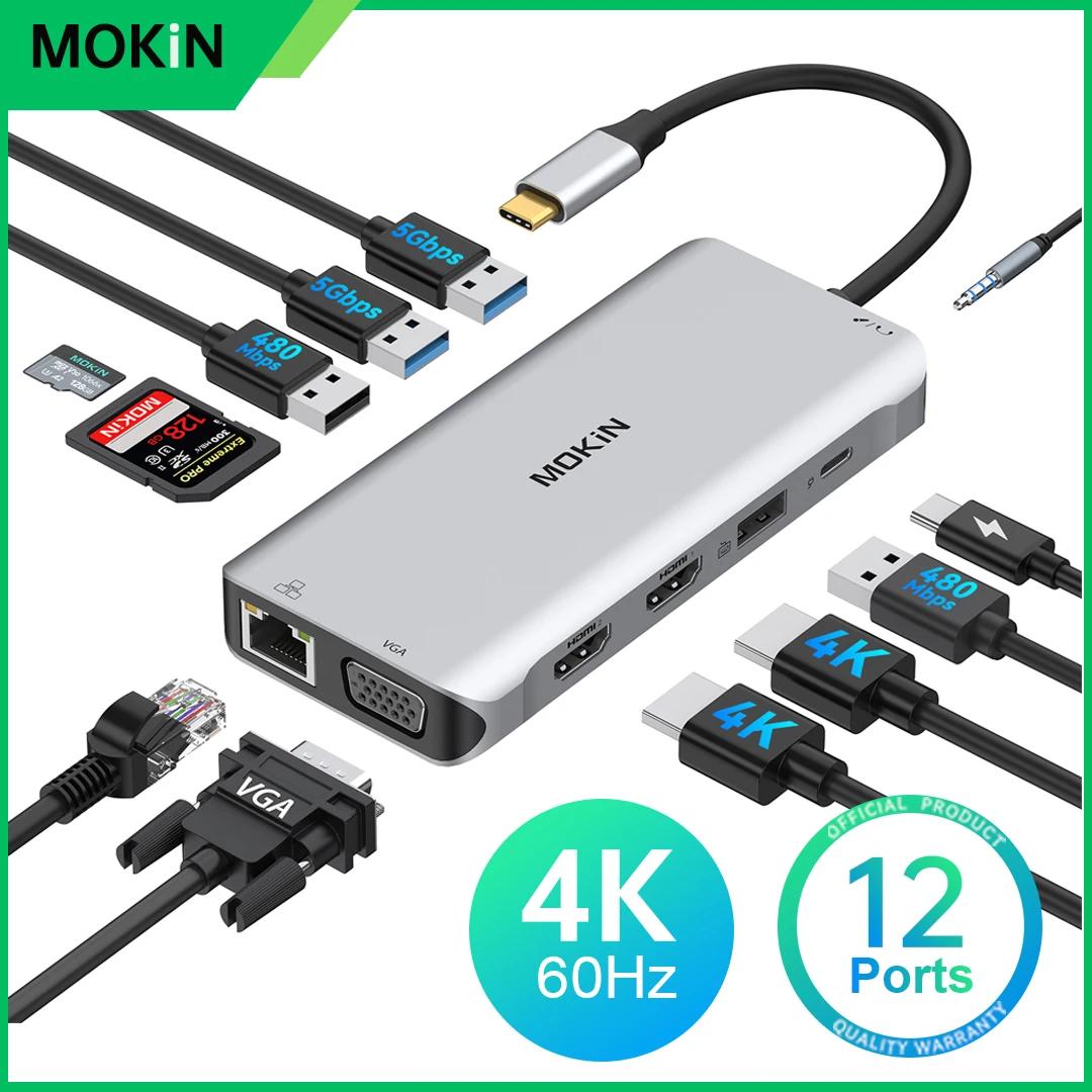 MOKIN ƺ   е  M2 M1 PC ׼ USB C , USB 3.0 PD 100W , CŸ- HDMI VGA RJ45, 4K 60Hz